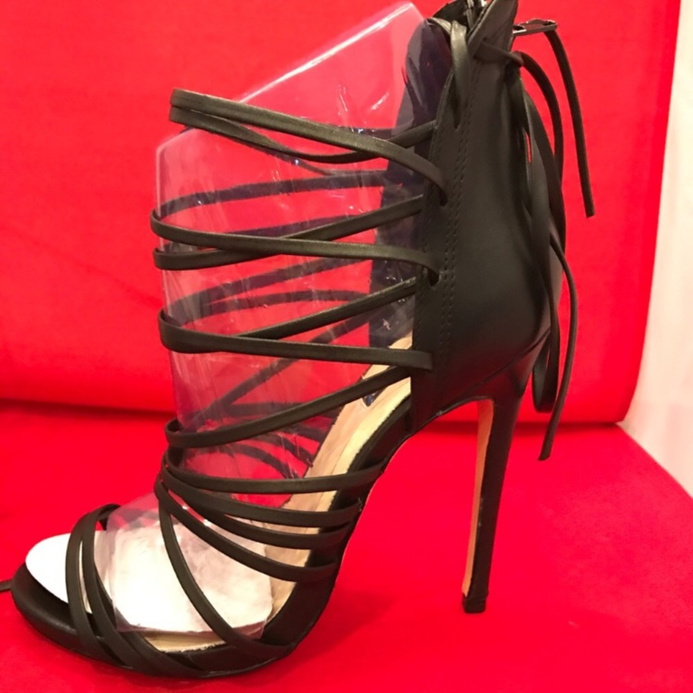 NWT 6.5 Strappy Black Heels 50 Shades